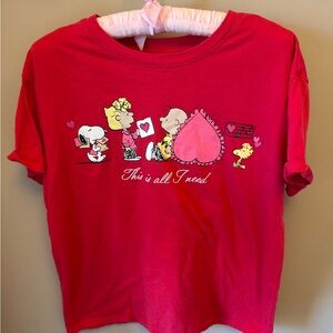 Peanuts Bright Red Kids Valentine Graphic Tee